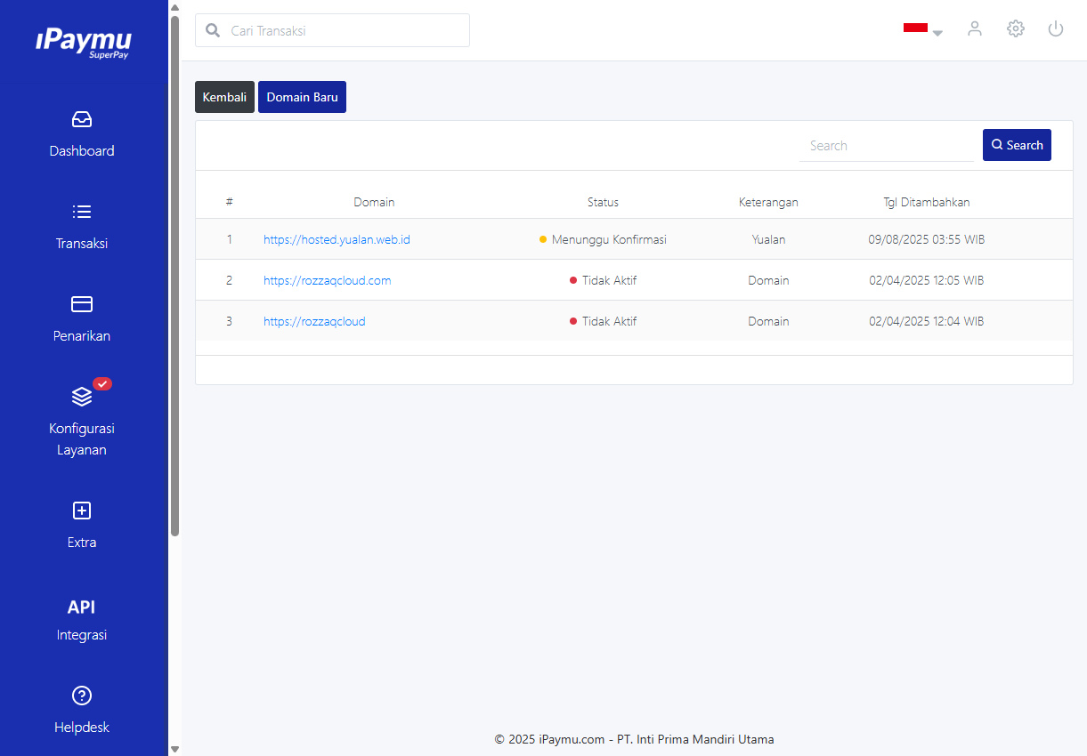 Screenshot Pendaftaran Domain