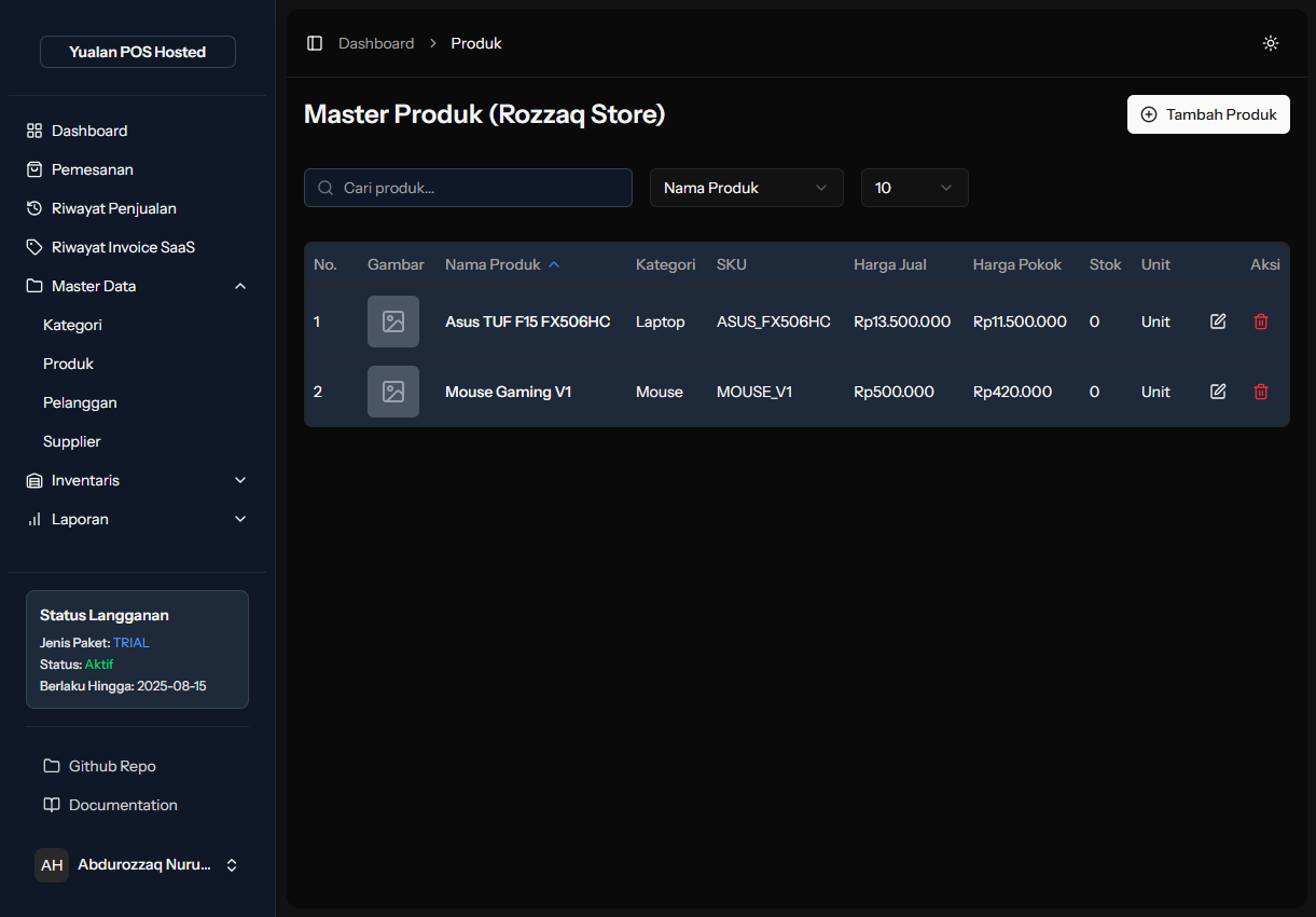 Screenshot Produk